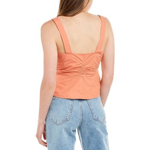 ALC Frank A.L.C. Lilah Pearl Snap Tank Top Women's 2 Apricot Brandy Ruched Wide Strap