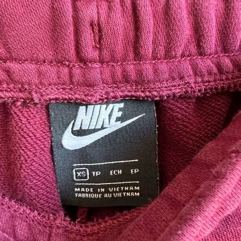 Nike  Sportswear Club Fleece High Waisted Maroon Red Sweatpants Jogger Size XS