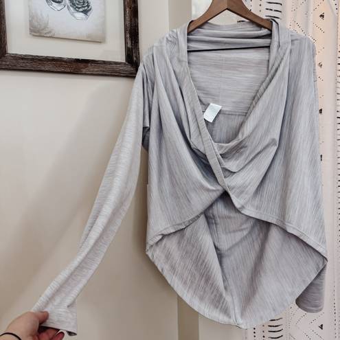 Zyia Active Shawl Top Heather Grey