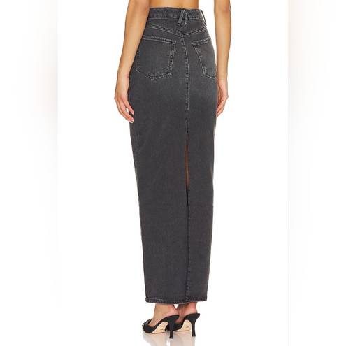 Good American NWT  Maxi Denim Skirt in Black Sz 8