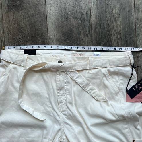 7 For All Mankind Jen7 by  Belted Wide Leg Trouser Pants Size 18 Off White NWT