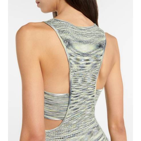 JONATHAN SIMKHAI   Colleen  Dye Cutout Tank Dress In Basil Space Dye XS