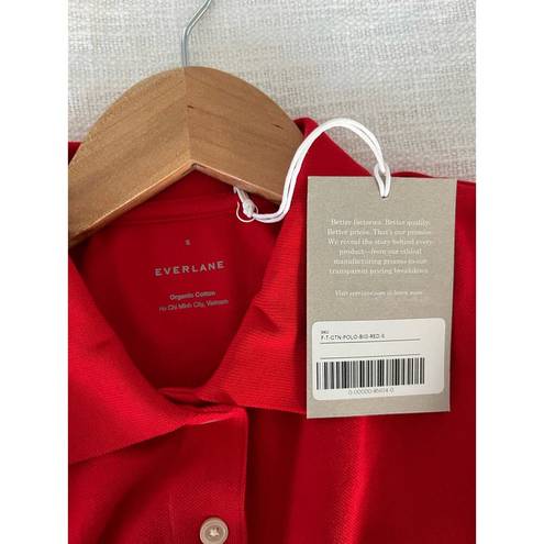 Everlane  | The Oversized Polo Top | Goji Berry Red | Sz S | NWT