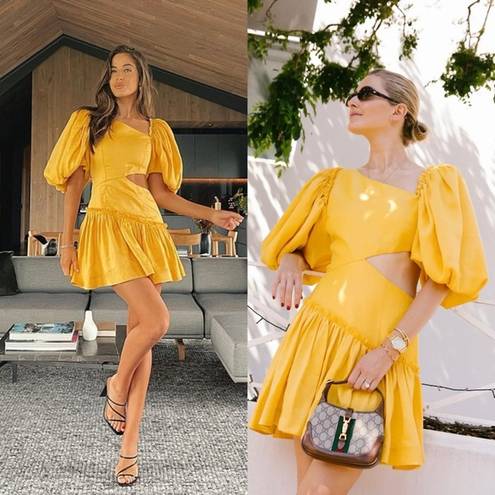 Chateau 🆕 AJE  Mini Puff Sleeve Dress in Sunshine Yellow Sz 4 US