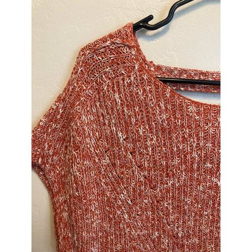 Pilcro  Anthropologie Light Orange Knit Sweater Short Sleeve Open Back Top XSP