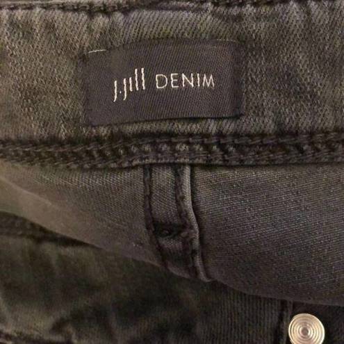 J.Jill  Petite Authentic Fit Snap Hem Slim Ankle Jeans NWT Size 2P Onyx Wash