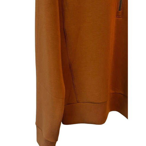 Spanx  Air Essentials Half Zip Sweatshirt Large Butterscotch Color Long Sleeve