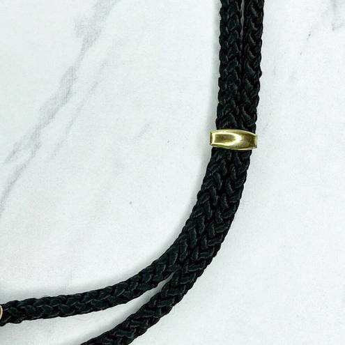 Twisted Gold Tone Black  Rope Butterfly Buckle Belt Size Small S