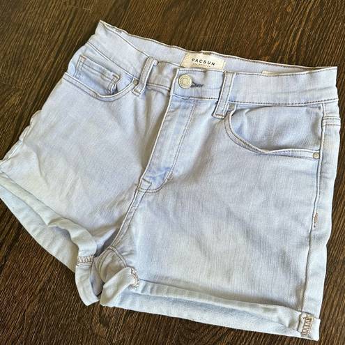 PacSun  Women’s The Shortie High Rise Jean Shorts Light Wash Blue Denim Size 27