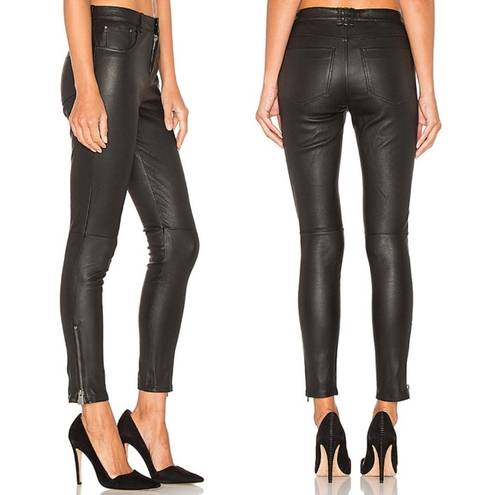 ANINE BING  Lambskin Leather High Rise Skinny Pants