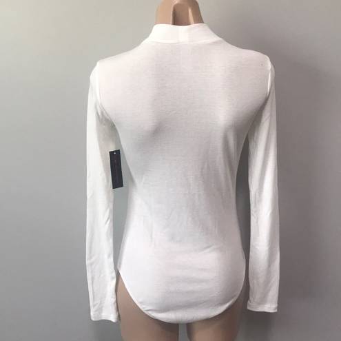 No Bo  No Boundaries White Ribbed Bodysuit Medium