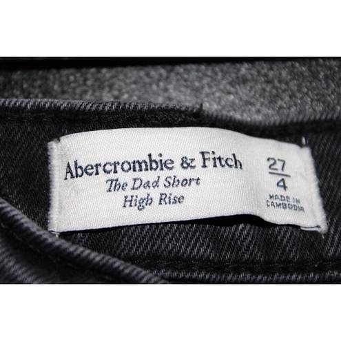 Abercrombie & Fitch Womens  Dad Short High Rise Black Denim Jean Shorts Size 27 4