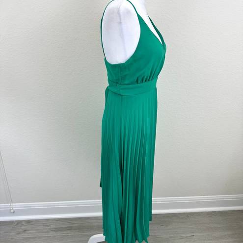 Jessica Simpson  Womens Strapless V Neck Pleated Midi Dress Green Size S