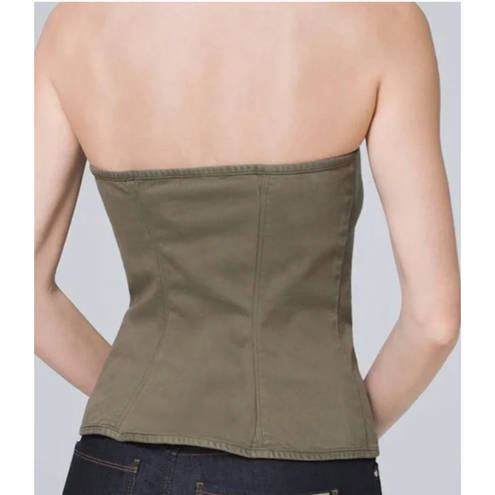 White House | Black Market  Olive Green Bustier Rhinestone Button Size 6 NWT