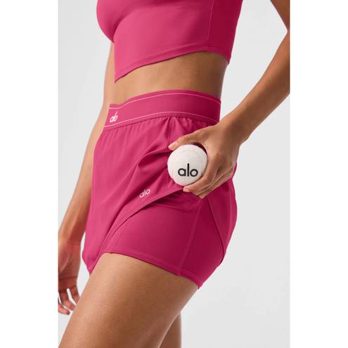 Alo Yoga Match Point Tennis Skirt Pink Summer Crush XS