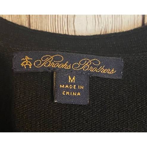 Brooks Brothers Women's  Black Wool Cashmere Blend Sweater Embellished Medium