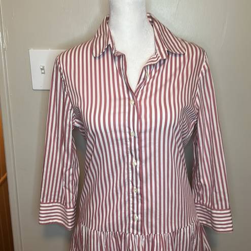 Tuckernuck  Red/White Stripe Button Down Shirt Dress New Size Extra Small XS