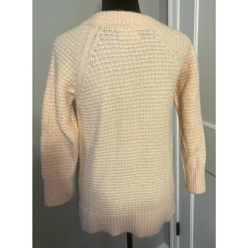 Lou & grey  Pink Waffle Knit Sweater Crewneck Alpaca/Nylon/Acrylic Size XSmall