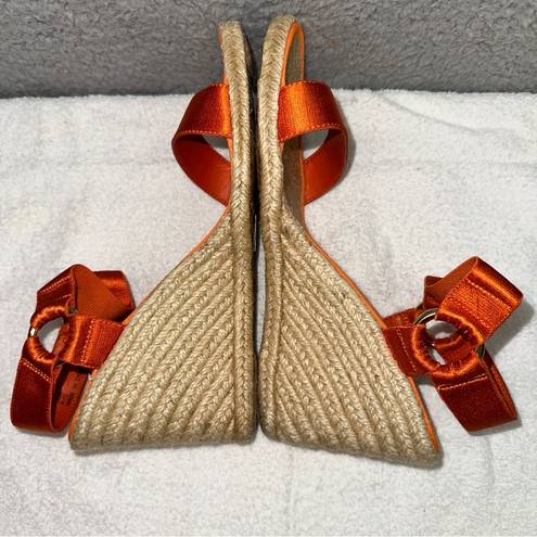 Ralph Lauren Lauren  Shoes Women's 7.5B Indigo Orange Espadrille Wedge Ankle