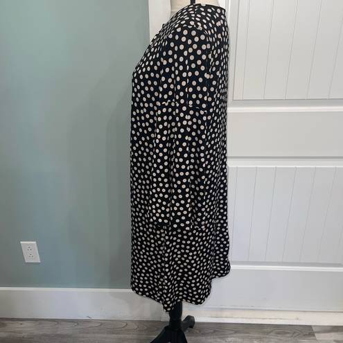 Julian Taylor  New York polka dot bell sleeve keyhole dress size 12