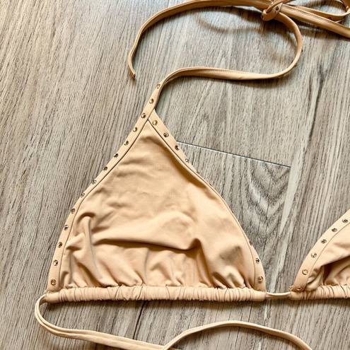 SKIMS  Rhinestone Swim Triangle Bikini Top in Ochre Size 3X NWT