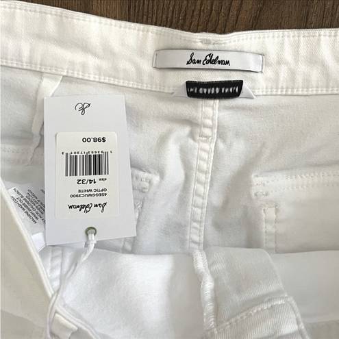 Sam Edelman  Denim NWT High Rise Cargo Ankle Denim Pants White Women’s 14 NEW