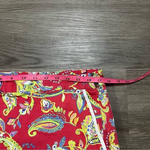 Polo  Golf Ralph Lauren Womens Paisley Golf Skort Pockets Size 12 Red Yellow