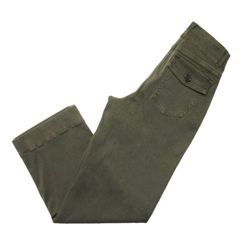 Spanx NWT  20312R Stretch Twill Cropped Wide Leg in Darkened Olive Khaki Pants XS