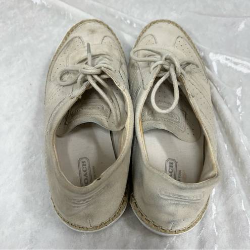 Coach  parson shoes 7B cream color comfy lace up