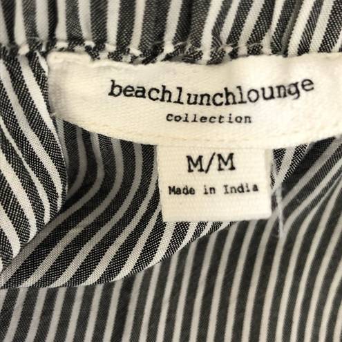 Beach Lunch Lounge Grey Off Shoulder Striped Blouse size medium