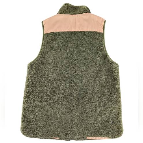 United by Blue  Military Green Sherpa Fleece Vest - Women's Size Medium