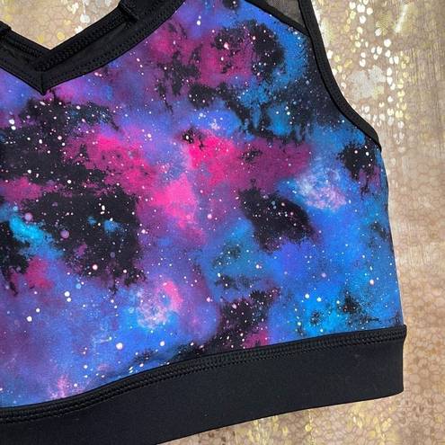 Torrid  Active Galaxy Mesh Strappy Sports Bra Black Blue Space 2X 18/20