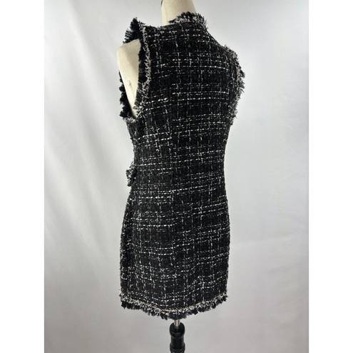 Trixxi  Boucle Vest Black White Tweed Large Double Breasted