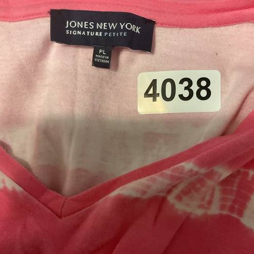 Jones New York  pink tide dye cropped sweatshirt size LPetite