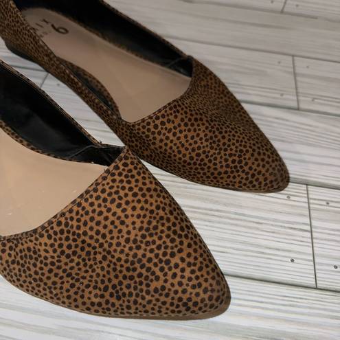 mix no. 6  Leopard Print Pointed Slide On Shoes Ballet Flats