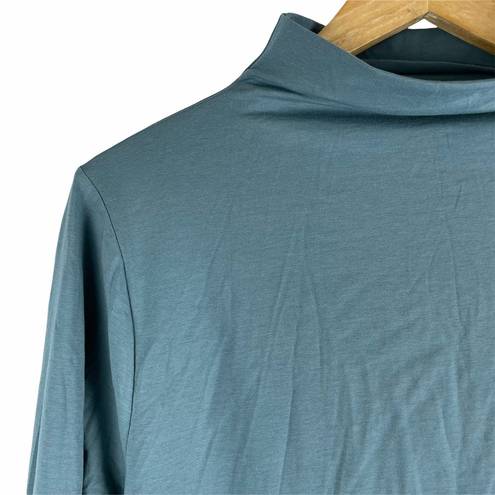 Jason Wu  Mock Neck Jersey Top Long Sleeve Teal Size 1X