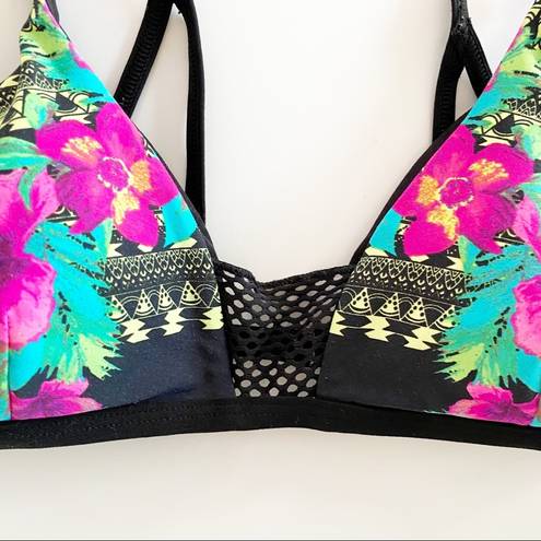 Rip Curl  Floral Mesh Bikini Top Size Small