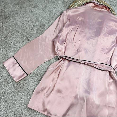 Mulberry THXSILK Women’s 19 Momme Mini Robe 100%  Silk Lotus Pink Size M