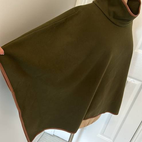 Tuckernuck  Piper Funnel Neck Trimmed Poncho Olive