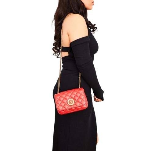 Versace  Quilted Shoulder Bag Crossbody with Medusa and Greca Hardware