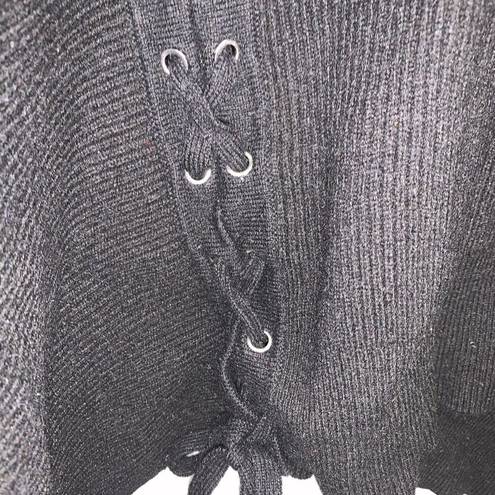 ALLSAINTS Womens Size XS/S All saints Able Lace Up Wool Blend Sweater Black EUC