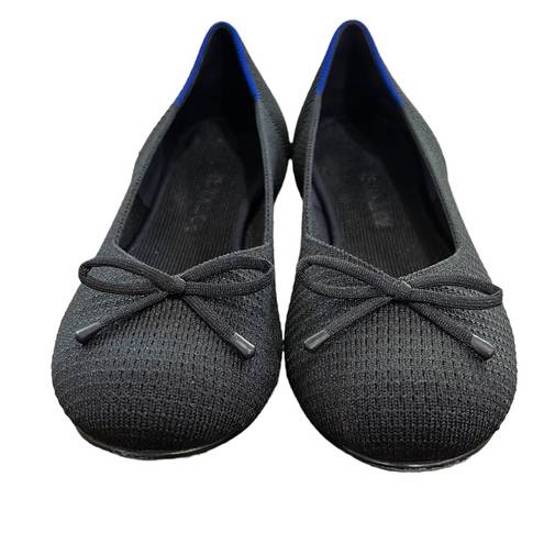 Rothy's  Noir Mesh Textile The Bow Flat Black Women’s size 8.5