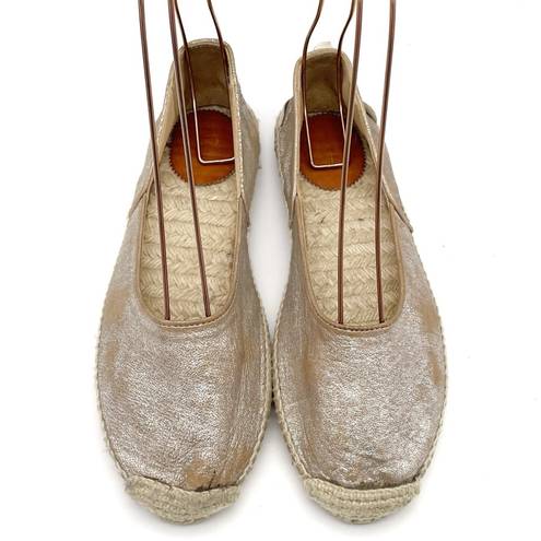 Rag and Bone  Georgie Silver Platinum Espadrille Slip-On Shoe Women’s Size 39.5 | 9