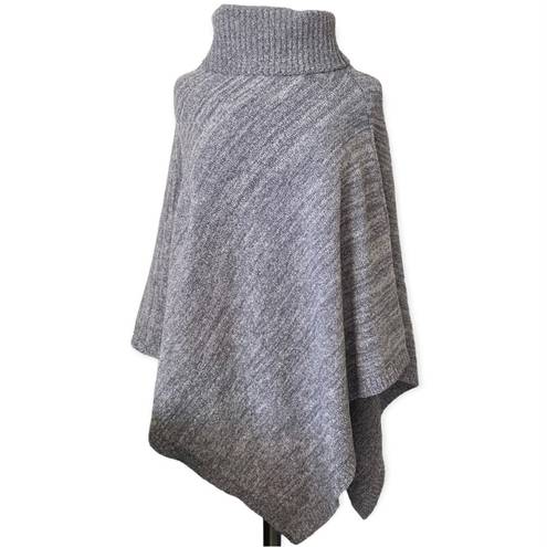 Barefoot Dreams Cozychic Point Dume Poncho Heather Gray 801 Turtleneck One Size