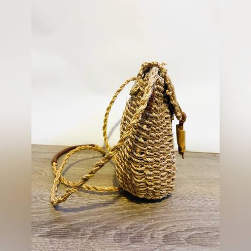 Krass&co Vintage G.H.Bass &  wicker/straw boho crossbody bag