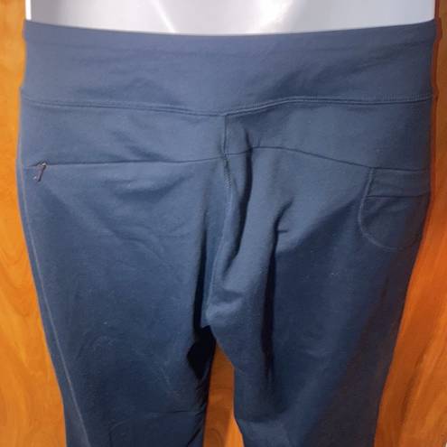 Lands'End Navy Blue  Sport Stretchy Workout Pants Wide Leg Leggings Size Small