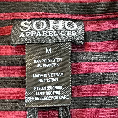 Soho Apparel  Ltd. Women's Medium Maroon and Black Striped Blazer