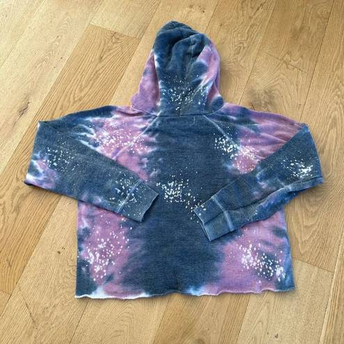 Vintage Havana  Hoodie Sweatshirt in Tie Dye Purple and Blue