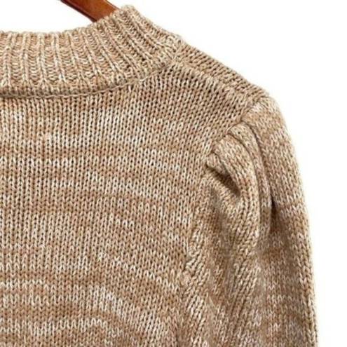 Harper  Puff Sleeve Marled Knit Chunky High Neck Sweater