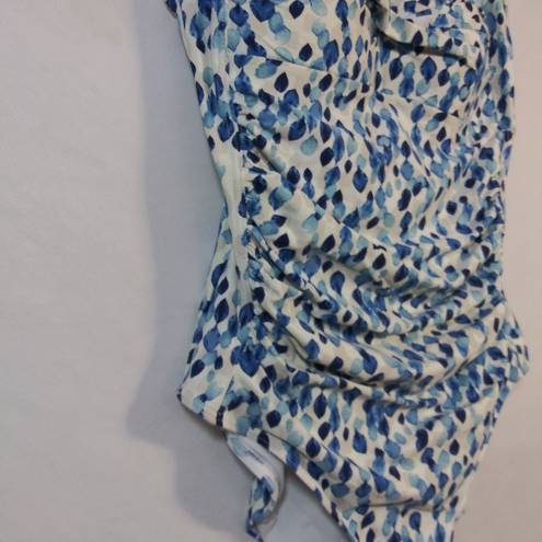 Petal Nip Tuck Plunge Louise Tummy Control Swimsuit Blue  Slimming Size 8